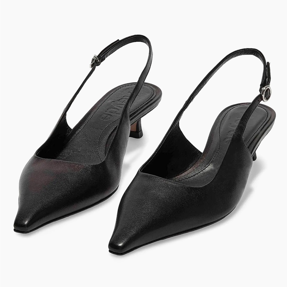 NWT Aeyde Catrina Leather Kitten Slingback Heel